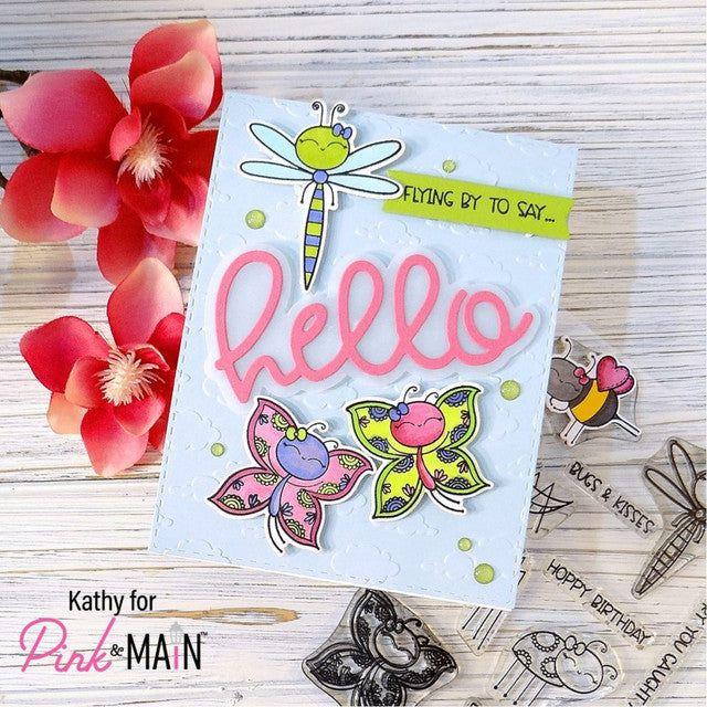 Pink and Main The Buzz Clear Stamps PM0612 Butterfly