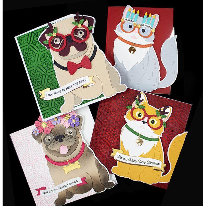 Spellbinders Cats and Pugs Sentiments Clear Stamp Set stp-232 | color-code:ALT01