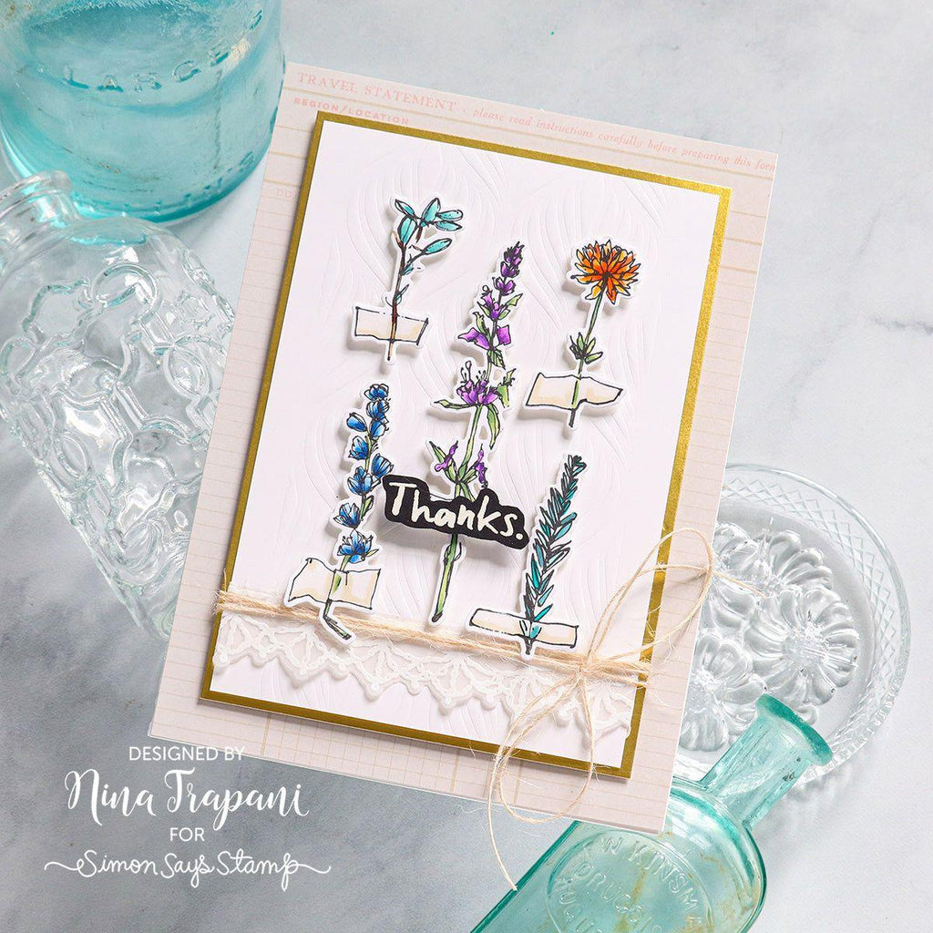 Simon Says Stamp Tim Holtz Forgotten Garden Bundle setfg24 Thanks Card