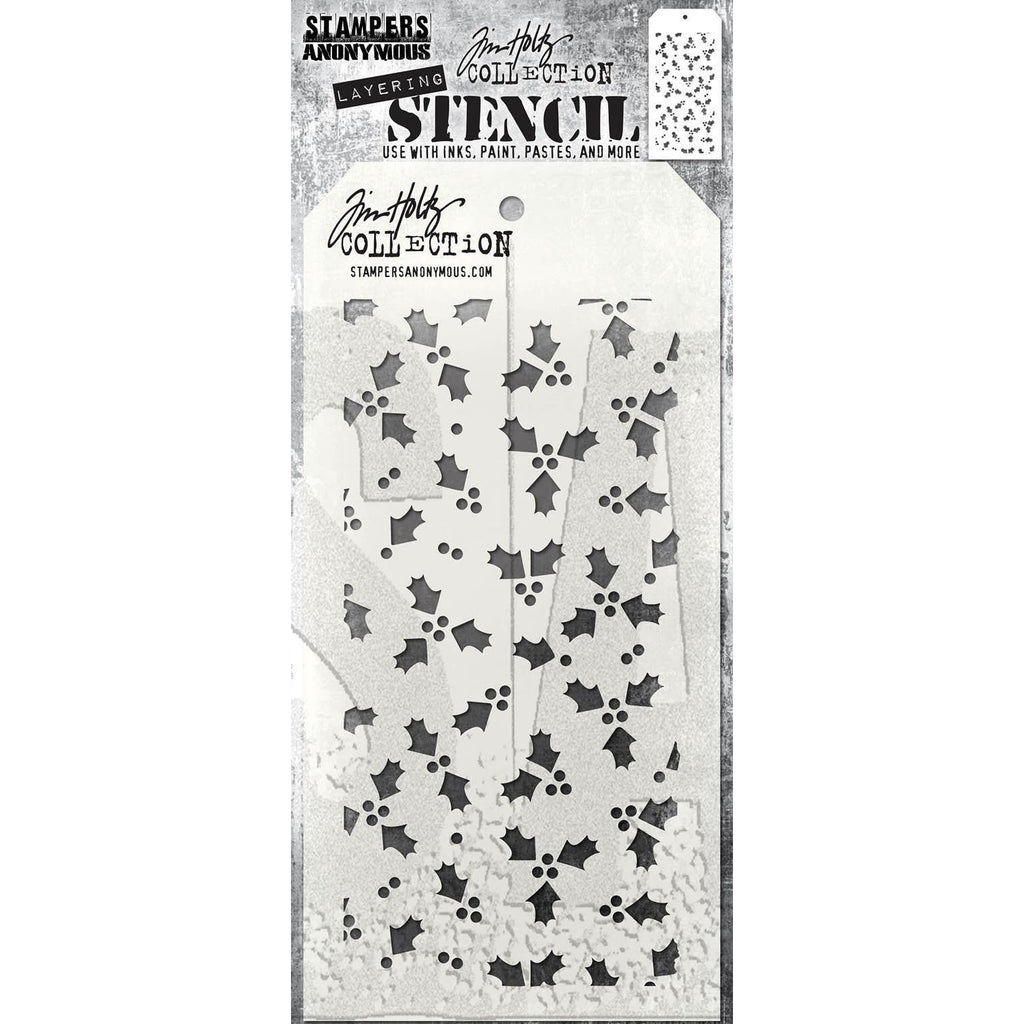 Tim Holtz Layering Stencil Tiny Holly ths189