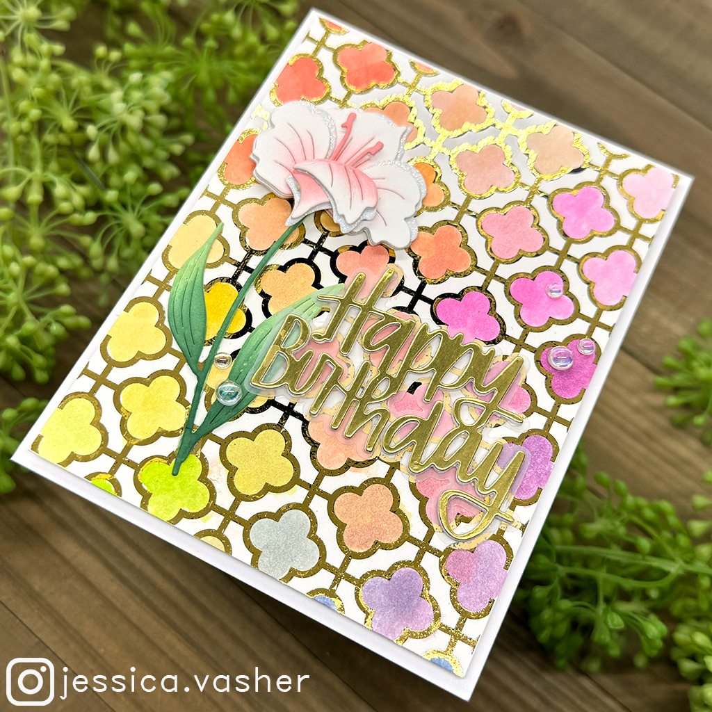 Simon Says Stamp Foil Transfer Cards Tin Tile 1012sf Sweet Wishes Birthday Card | color-code:ALT02