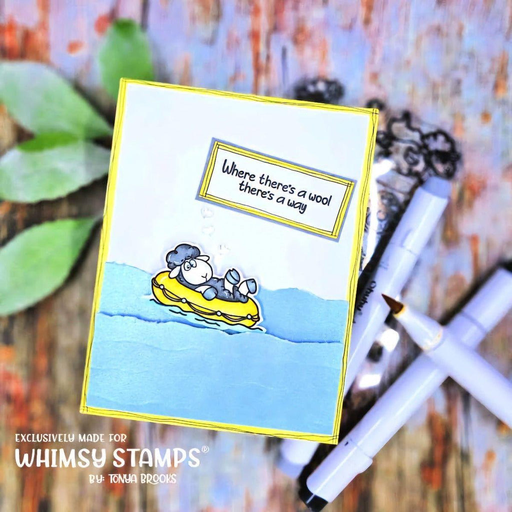 Whimsy Stamps Sheepish Moments Outline Dies wsd260 life raft