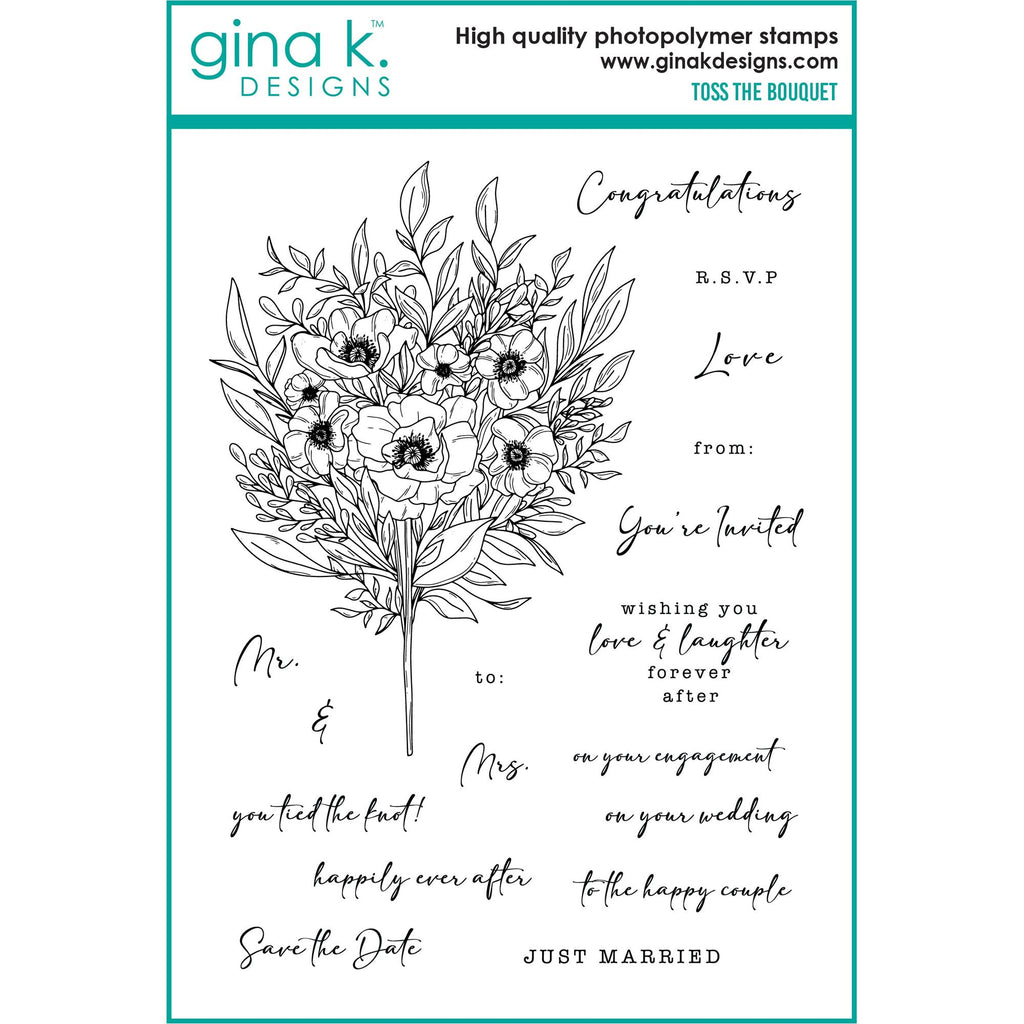 Gina K Designs Toss the Bouquet Clear Stamps hs52