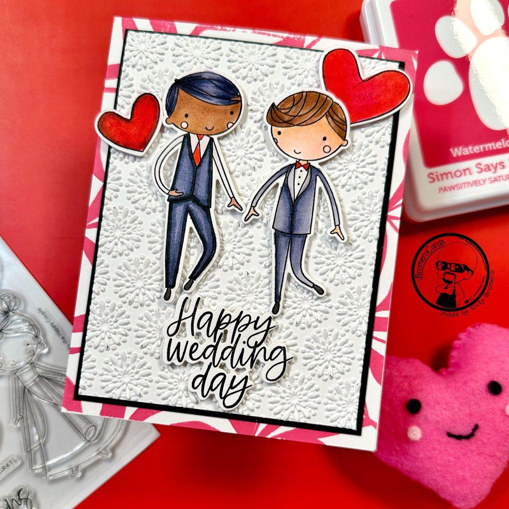 Simon Says Stamps and Dies To the Happy Couple set765hc Celebrate Wedding Card