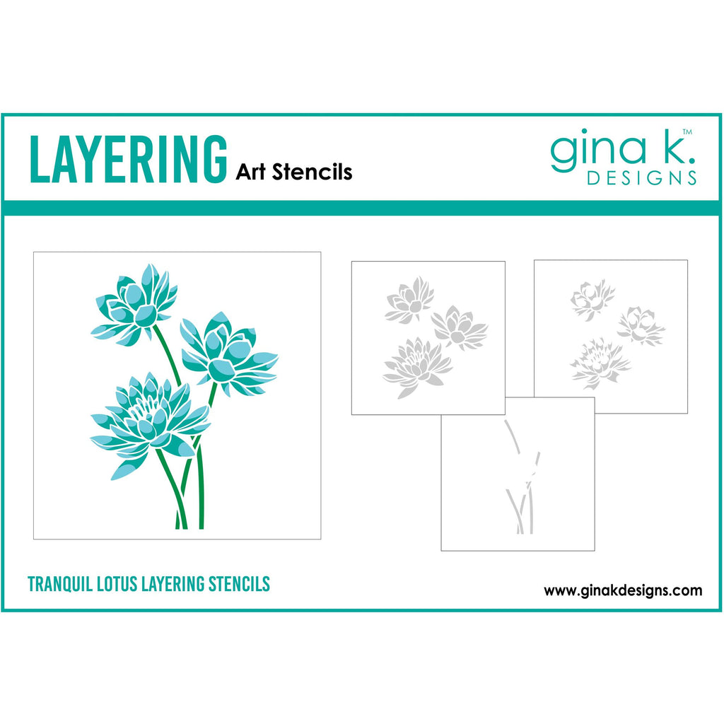 Gina K Designs Tranquil Lotus Layering Stencils gkdst62