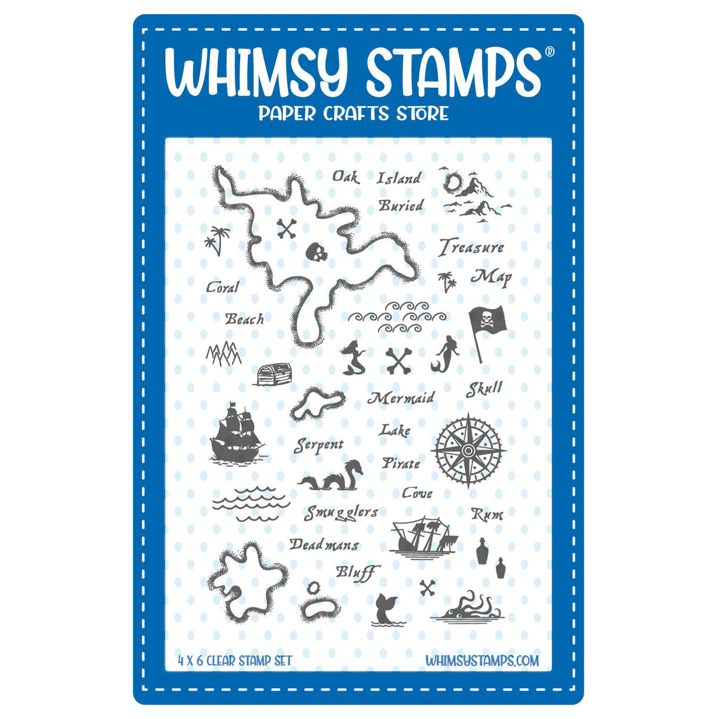 Whimsy Stamps Treasure Map Clear Stamps CWSD456