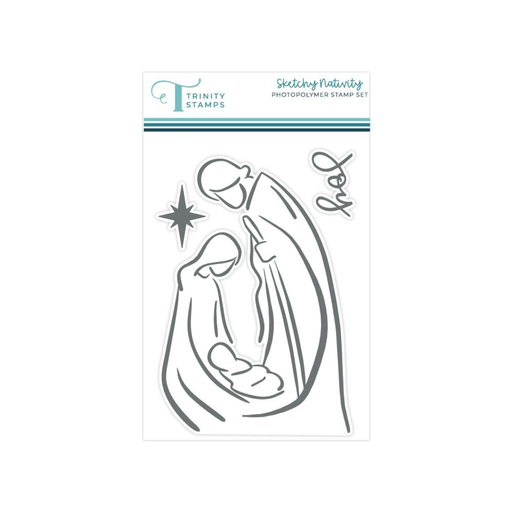 Trinity Stamps Sketchy Nativity Clear Stamp Set tps-360