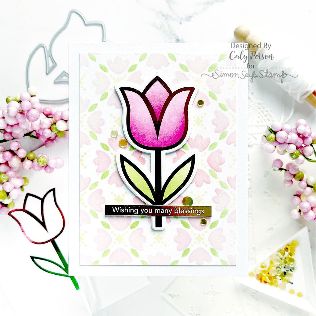 Simon Says Stamp Tulip Stem Wafer Dies 1036sdc Splendor Easter Card | color-code:ALT03