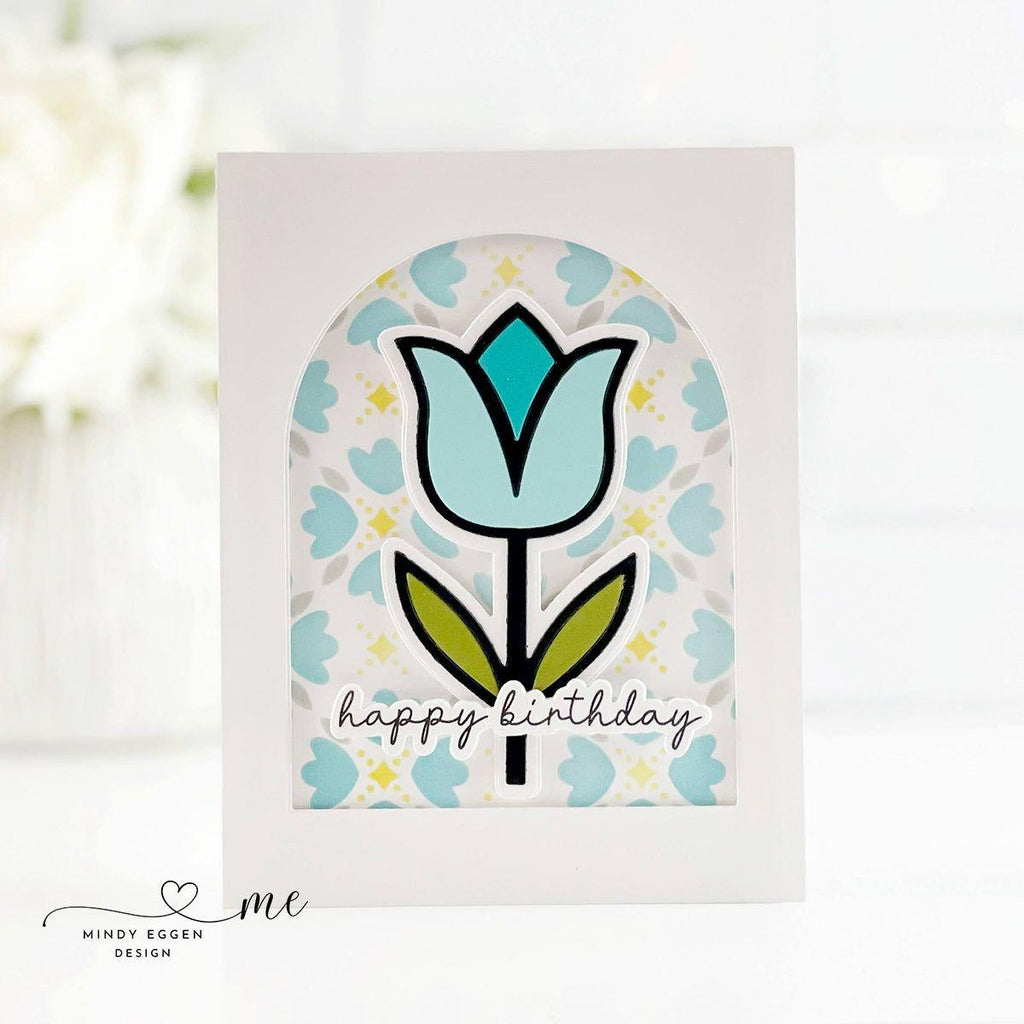 Simon Says Stamp Tulip Stem Wafer Dies 1036sdc Splendor Birthday Card