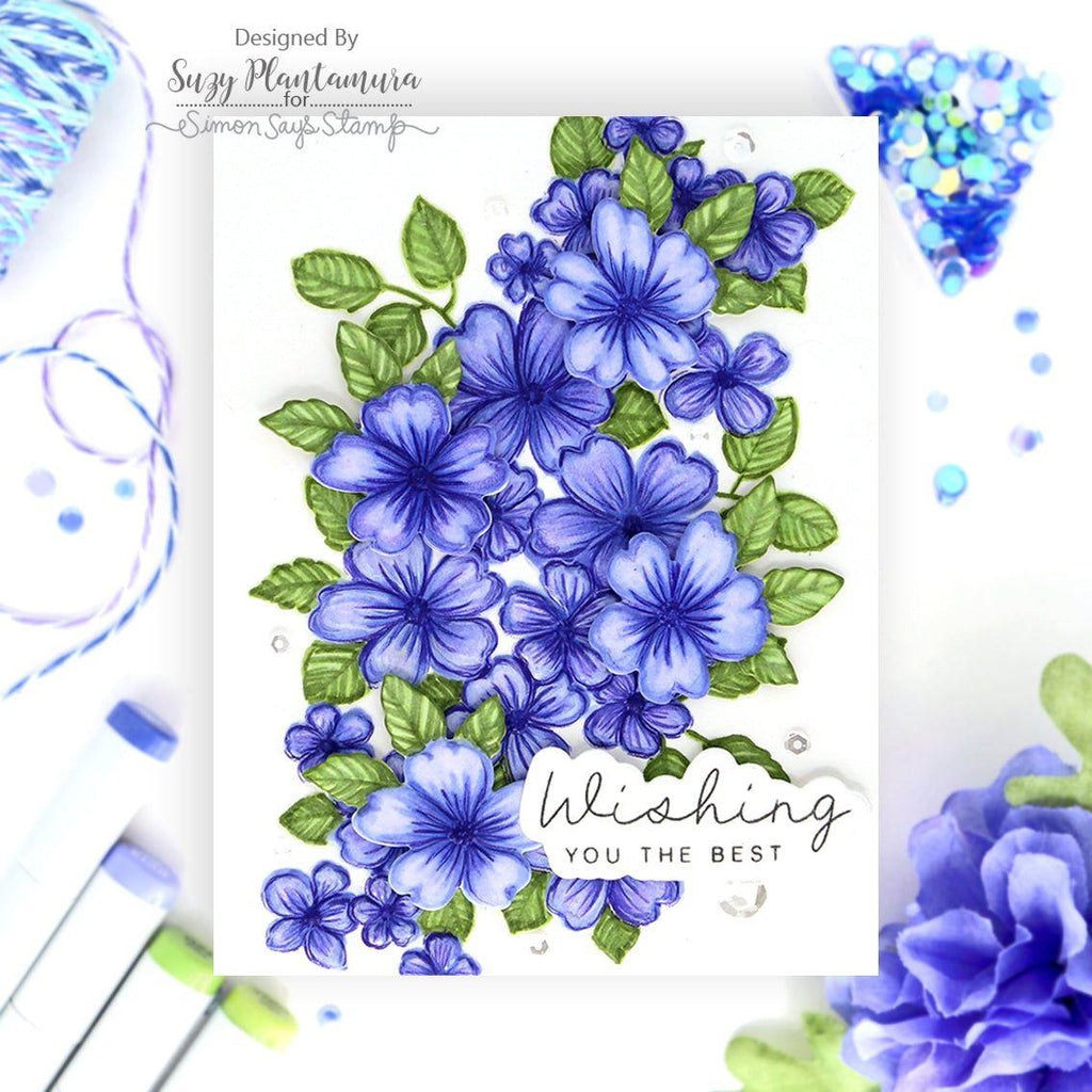 Simon Says Stamp Embossing Folder and Cutting Die Tumbling Flowers sfd405 Cheering for You Wishing You the Best Card | color-code:ALT03