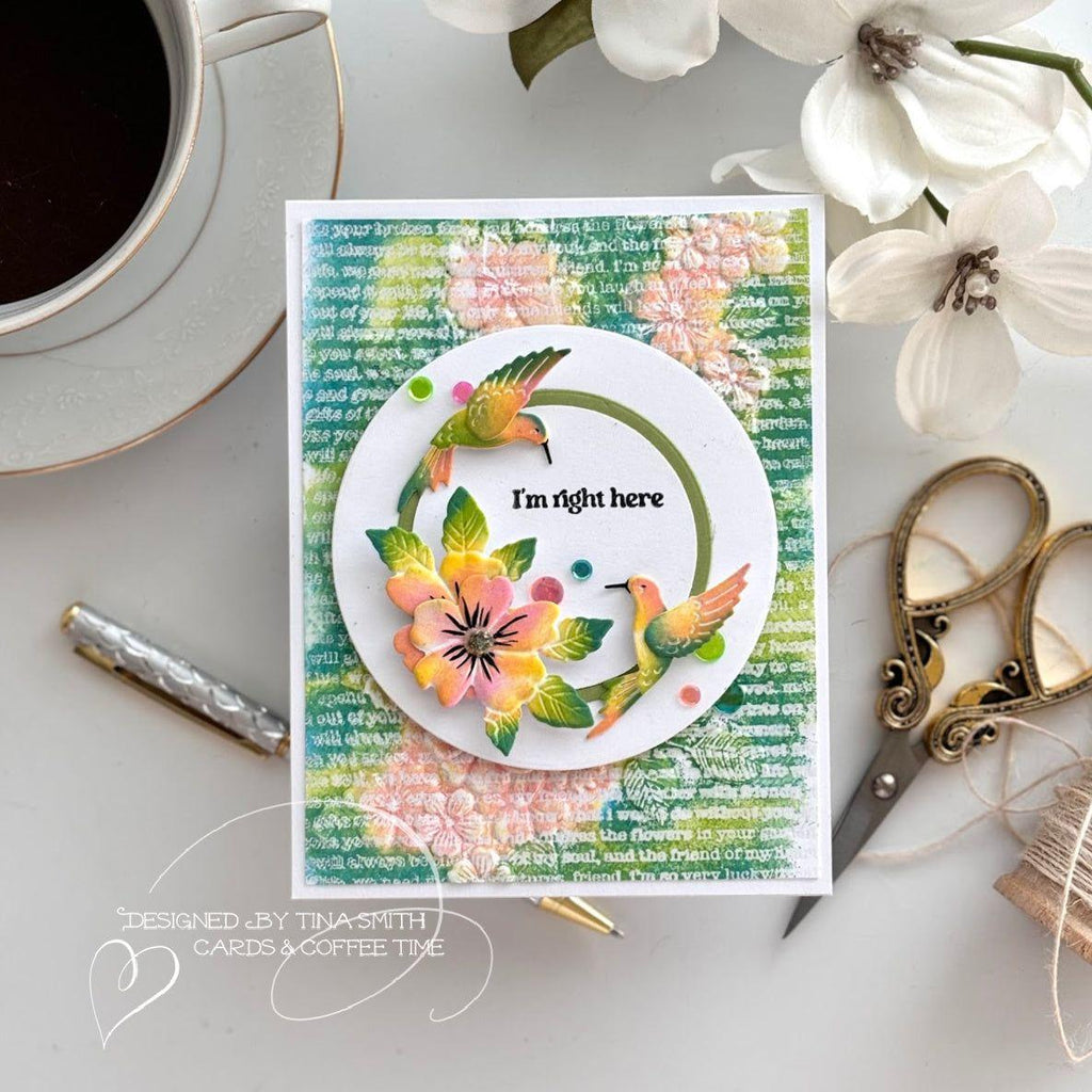 Simon Says Stamp Embossing Folder and Cutting Die Tumbling Flowers sfd405 Cheering for You Encouragement Card | color-code:ALT02