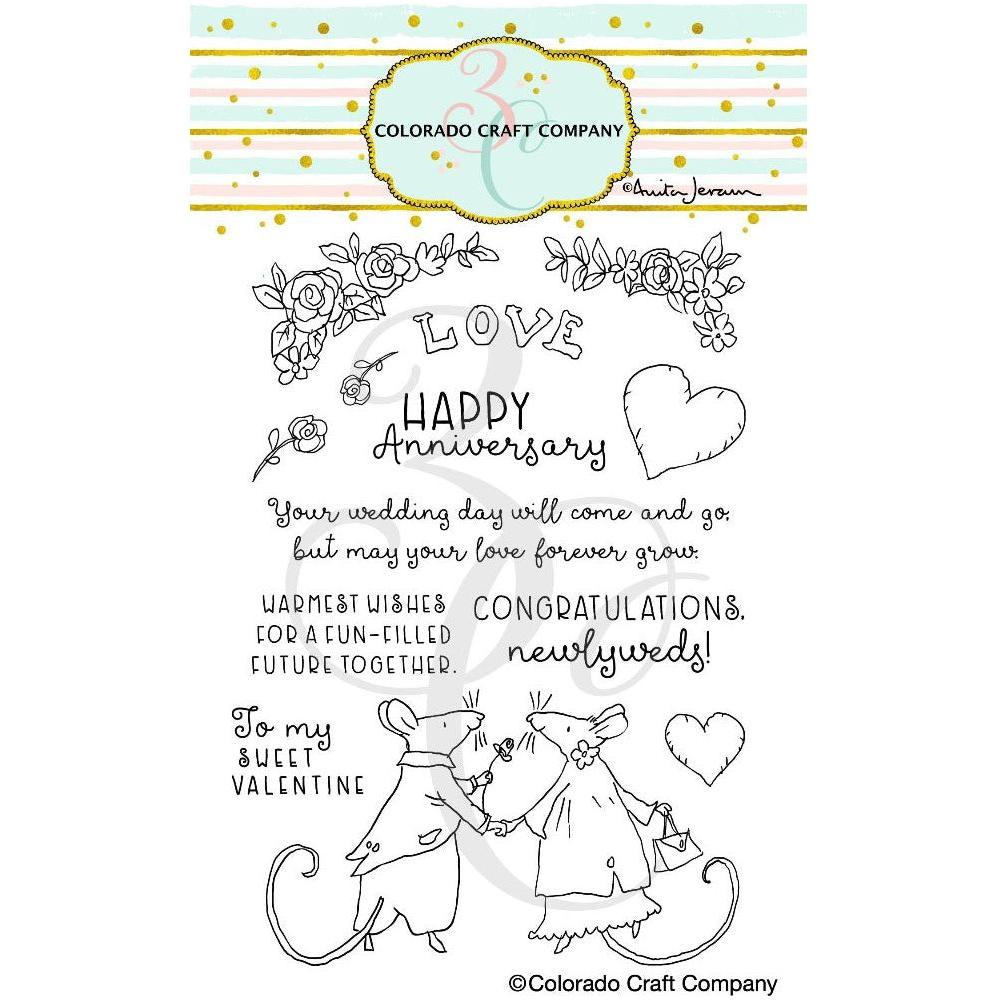 Colorado Craft Company Anita Jeram Newlywed Mice Clear Stamps aj938