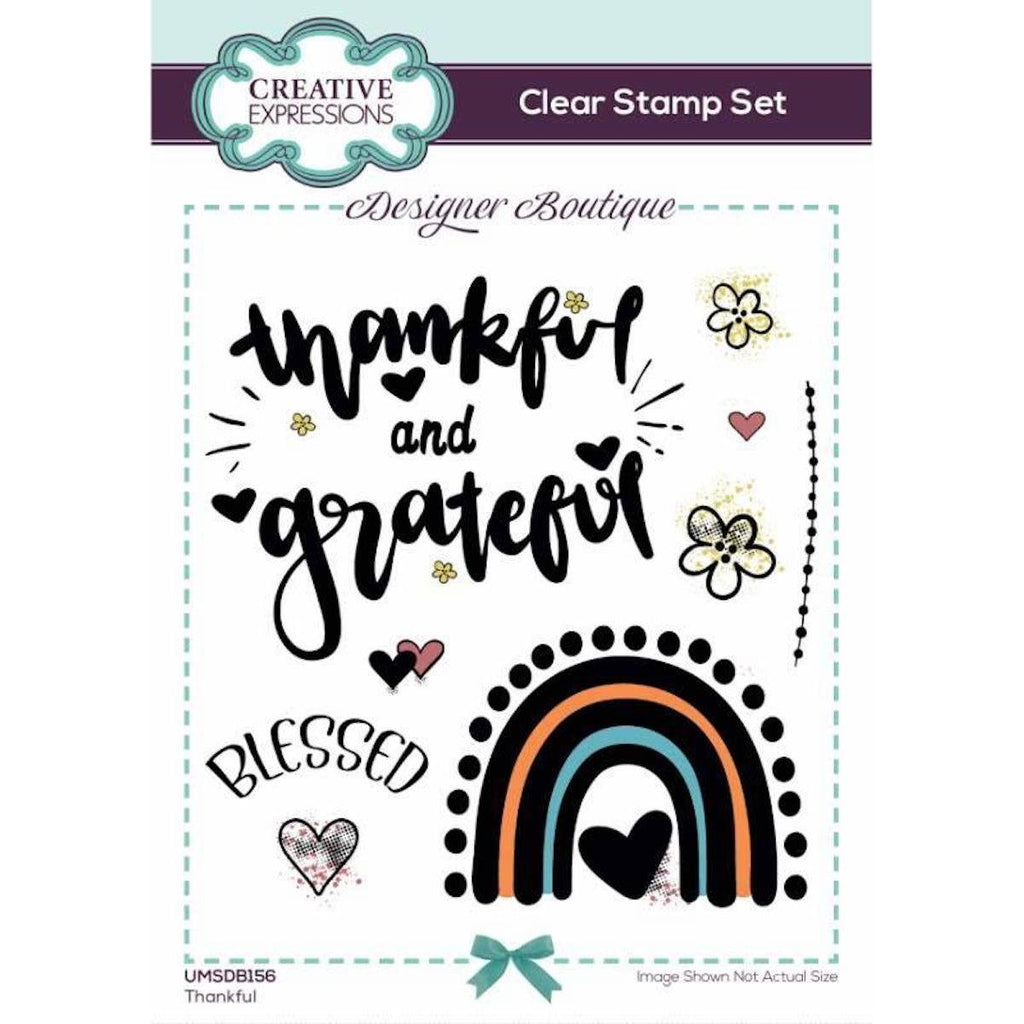 Creative Expressions Designer Boutique Thankful Clear stamps umsdb156