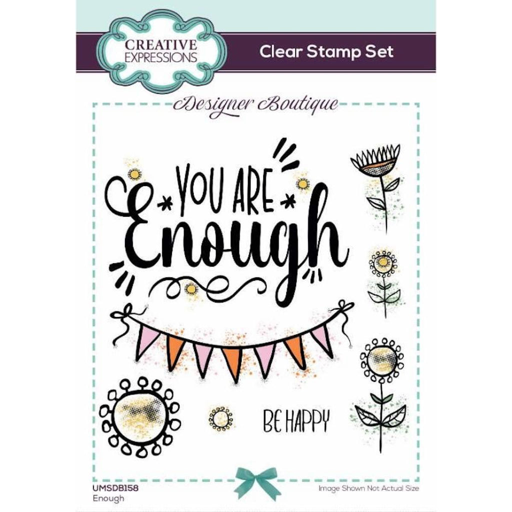 Creative Expressions Designer Boutique Enough Clear Stamps umsdb158