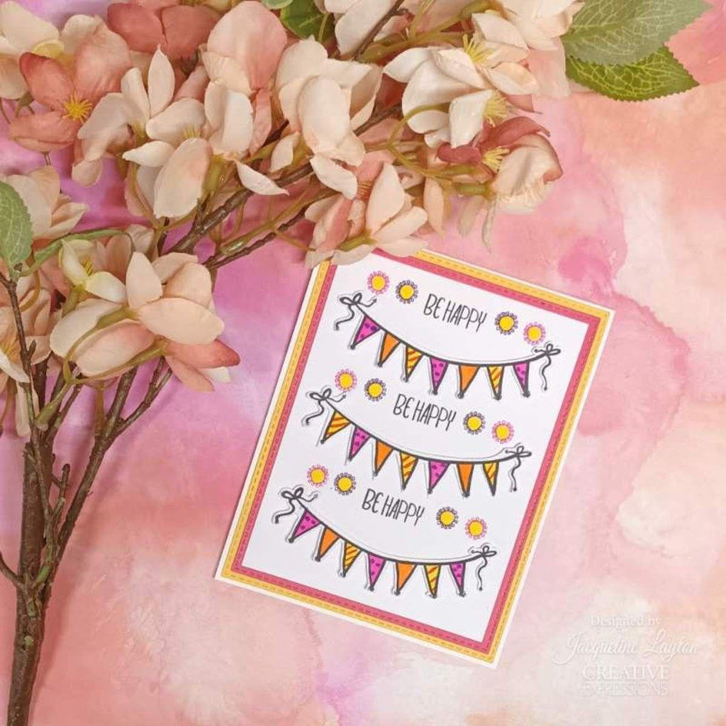 Creative Expressions Designer Boutique Enough Clear Stamps umsdb158 be happy card