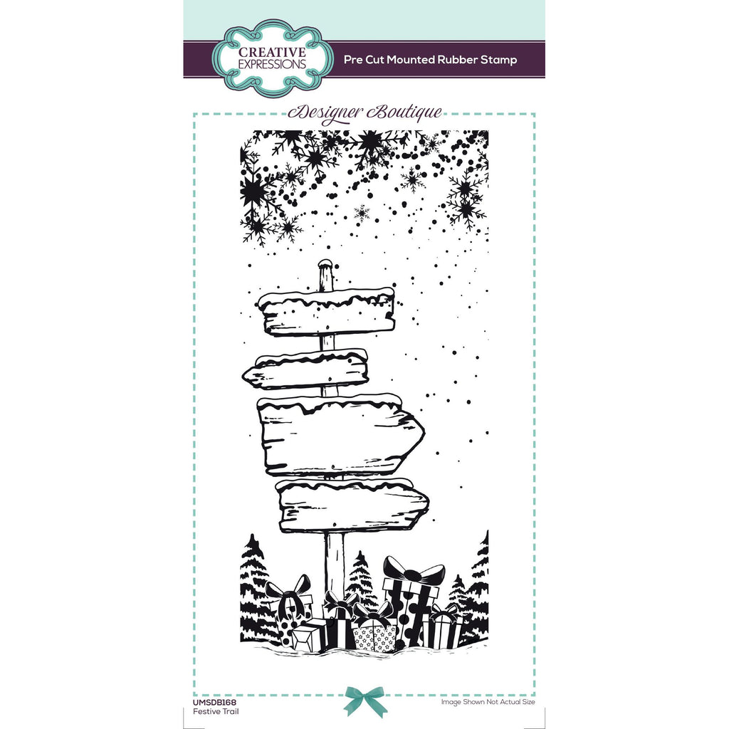 Creative Expressions Festive Trail Cling Stamp umsdb168