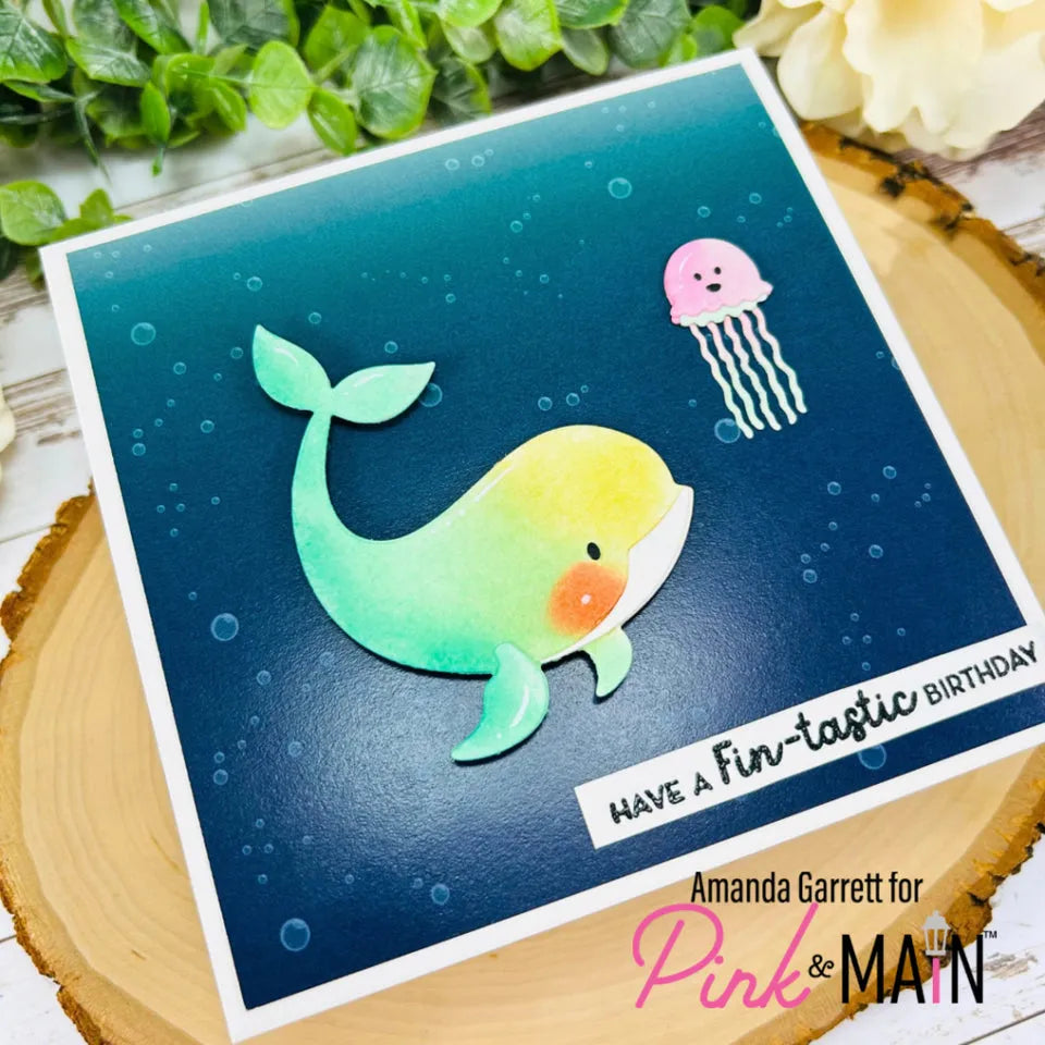 Pink and Main Ocean Life 6x6 inch Paper Pad pmp140 cute whale