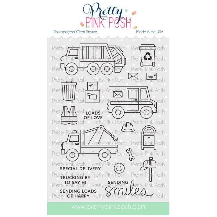 Pretty Pink Posh Utility Vehicles Clear Stamps