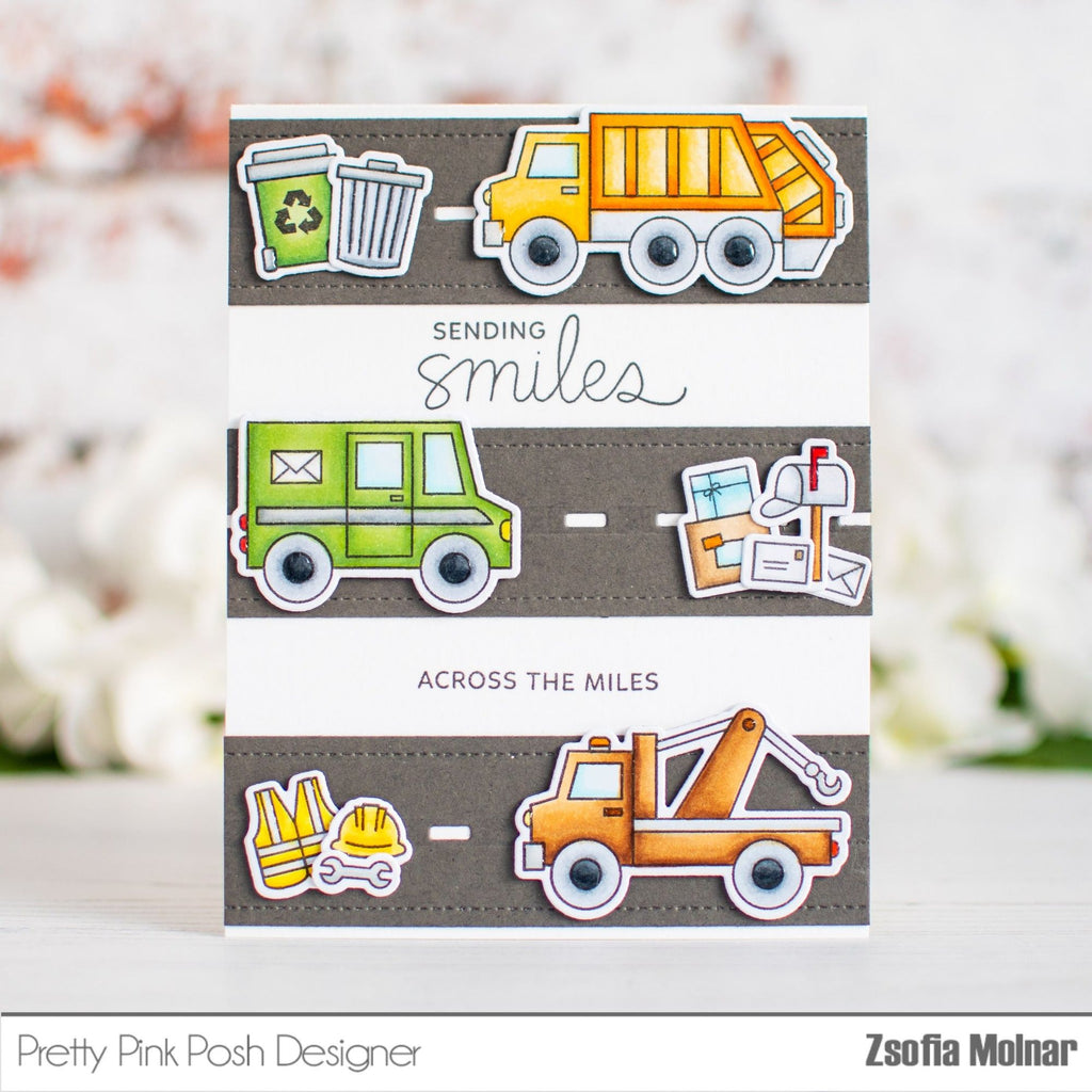 Pretty Pink Posh Utility Vehicles Clear Stamps recycle