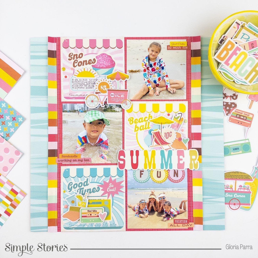 Simple Stories Retro Summer Washi Tape 20025 Summer Fun Layout