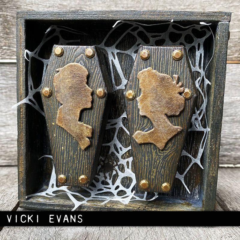 Tim Holtz Distress 5 x 7 Black Woodgrain Cardstock Ranger tshk81135 Couples Casket | color-code:ALT04