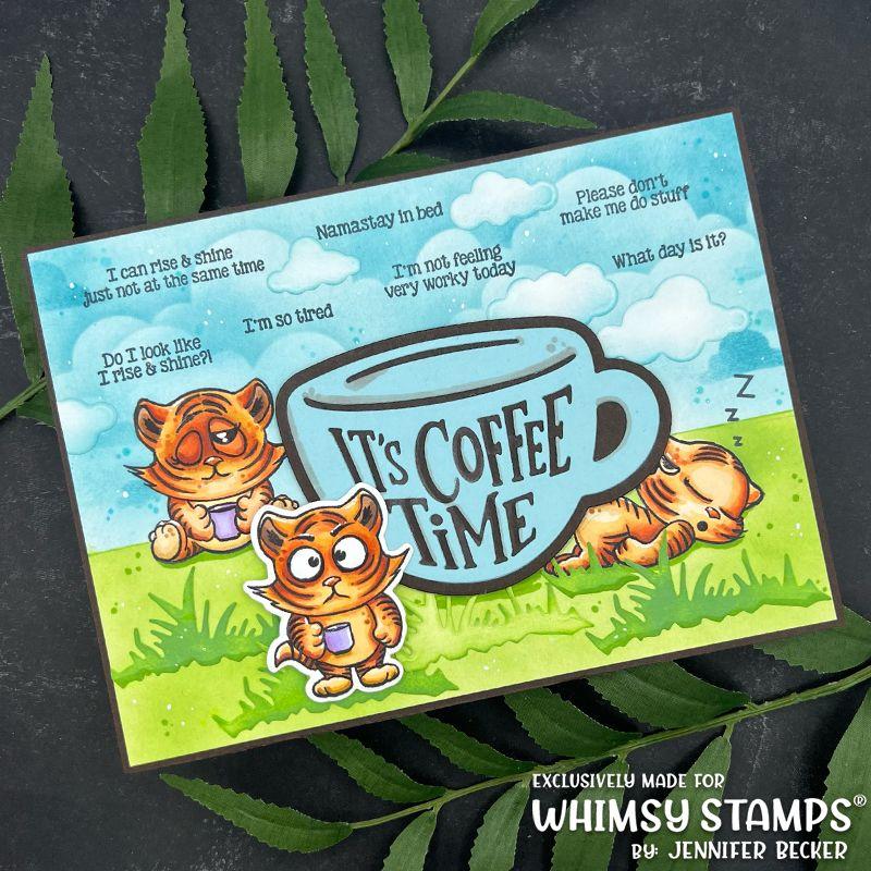 Whimsy Stamps Tabby Tigers Too Clear Stamps CWSD451 coffee