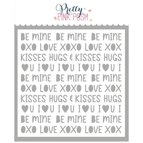 Pretty Pink Posh Valentine Words Stencil