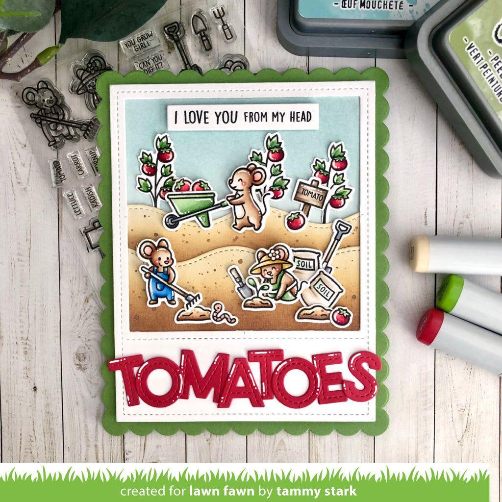 Lawn Fawn Set Veggie Happy Clear Stamps and Dies Tomatoes