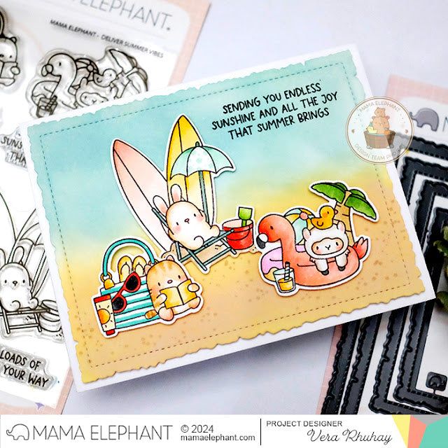 Mama Elephant Deliver Summer Vibes Clear Stamps beach time