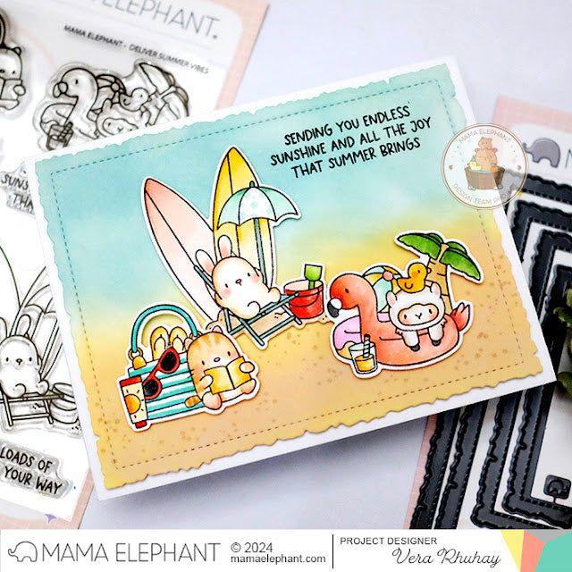 Mama Elephant Deliver Summer Vibes Clear Stamp and Die Set summer fun