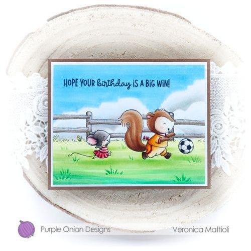 Purple Onion Designs Bandit Unmounted Cling Stamp pod1404 big win birthday card