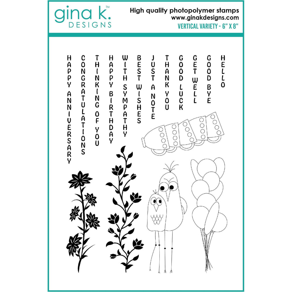 Gina K Designs VERTICAL VARIETY Clear Stamps dw12