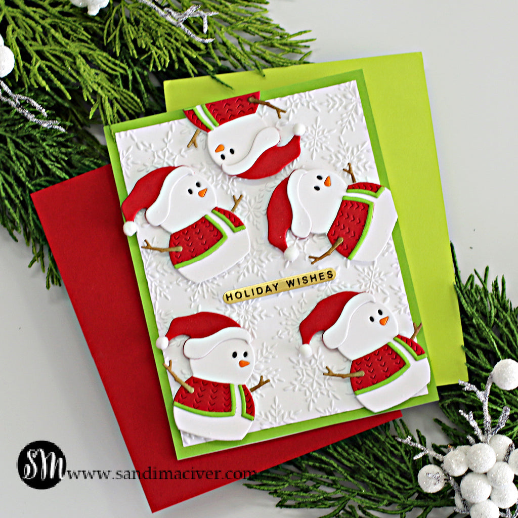 Simon Says Stamp Village Snowman Wafer Dies s977 Sweet Wishes Christmas Card | color-code:ALT01