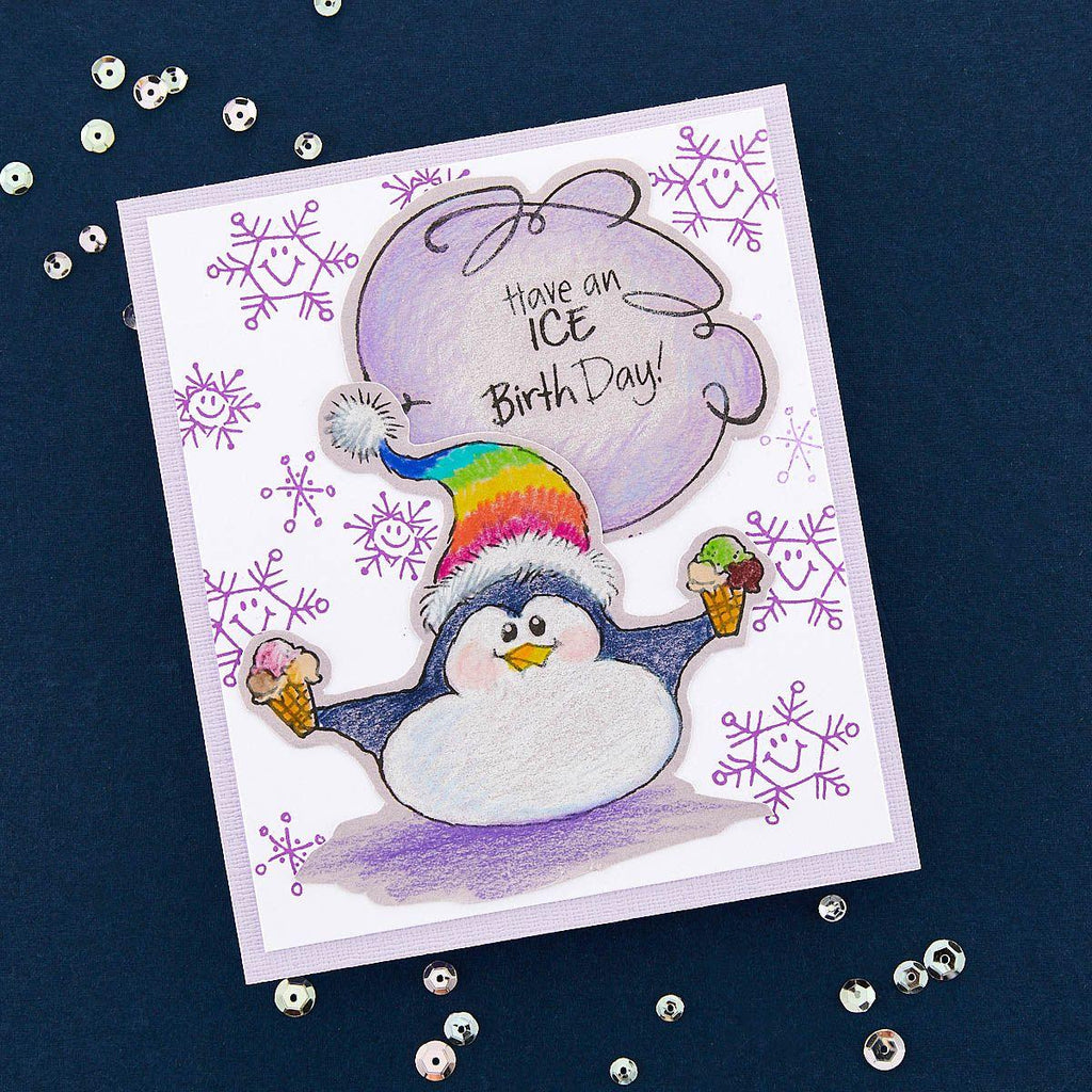 stp-220 Stampendous FransFormer Snowy Penguins Clear Stamps ice cream