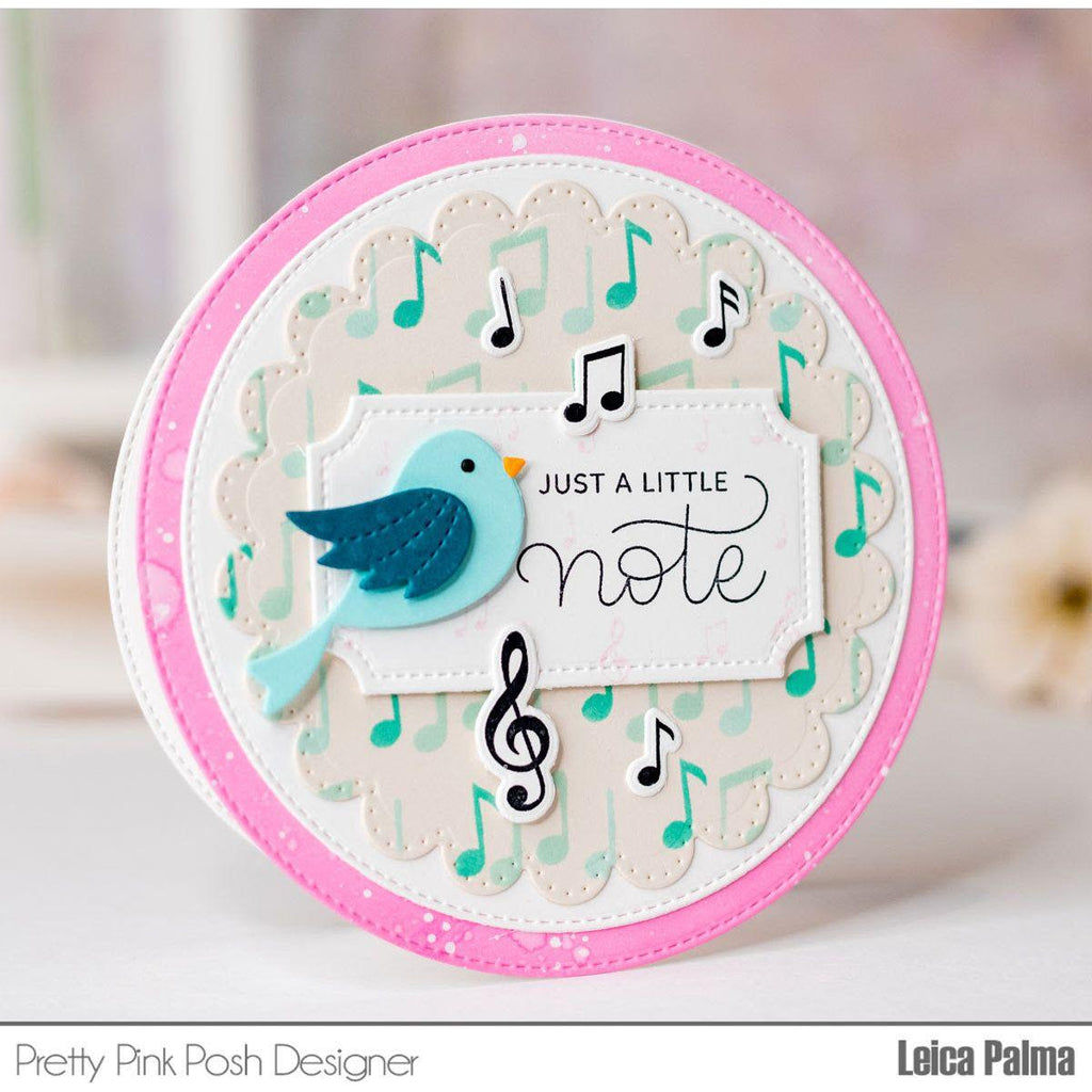 Pretty Pink Posh Stitched Birds Dies notes