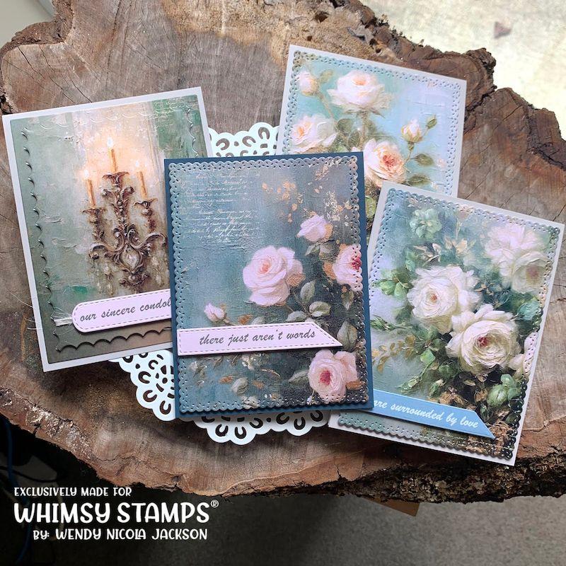 Whimsy Stamps Quick Card Fronts A2 Sympathy Bouquet 2 wsqcf-06 sympathy cards