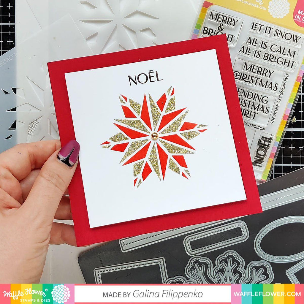 Waffle Flower Star Snowflake Stencil Duo 480153 noel