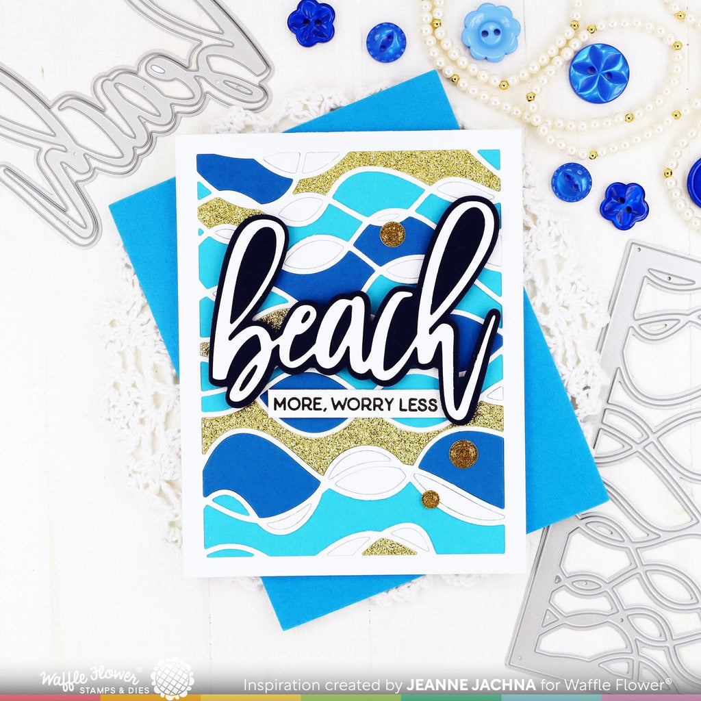 Waffle Flower Happy Waves Panel Die 421708 beach more