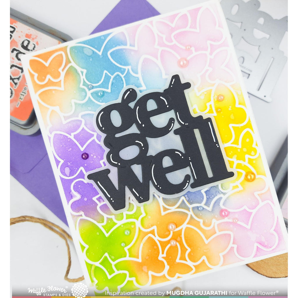 Waffle Flower Oversized Get Well Print Die 421641 butterfly