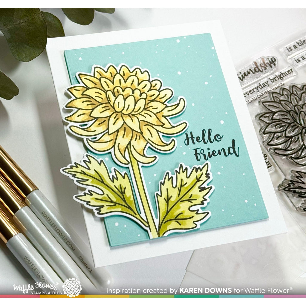 Waffle Flower Sketched Chrysanthemum Coloring Stencils 421667 hello friend