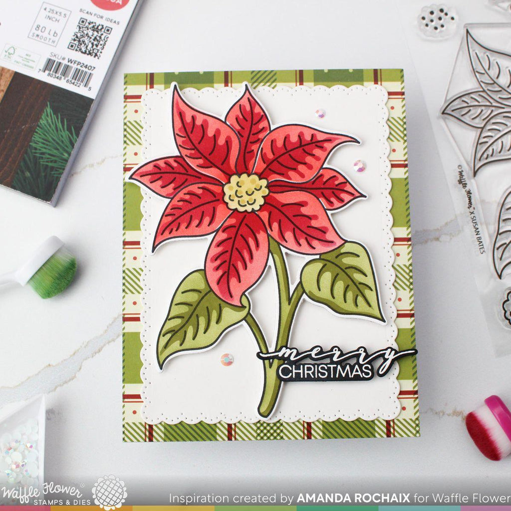 Waffle Flower Sketched Poinsettia Coloring Stencils 421673 merry christmas