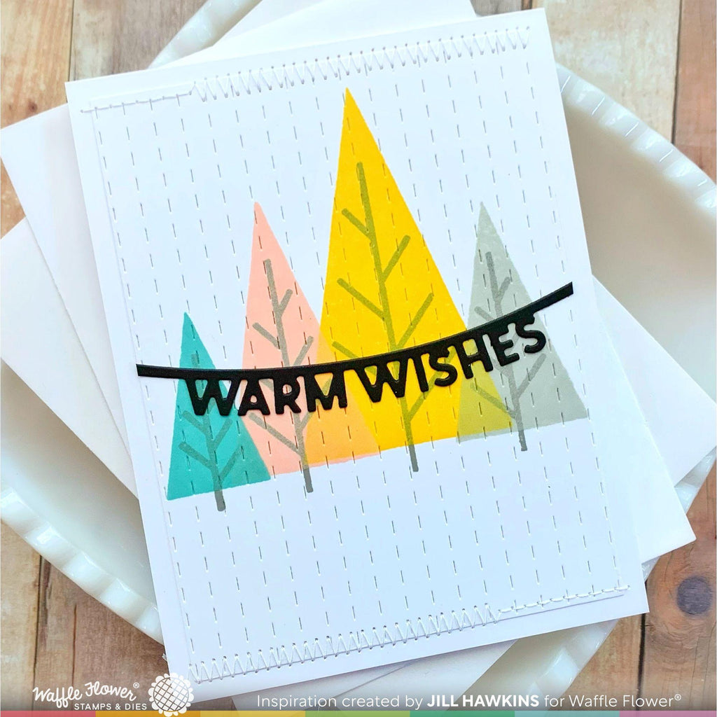 Waffle Flower Christmas Banners Dies 421750 warm wishes