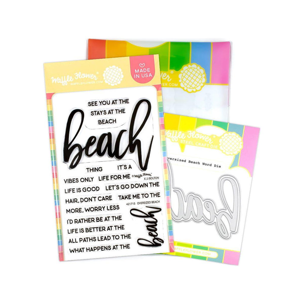 Waffle Flower Oversized Beach Clear Stamp and Die Set wfc1715