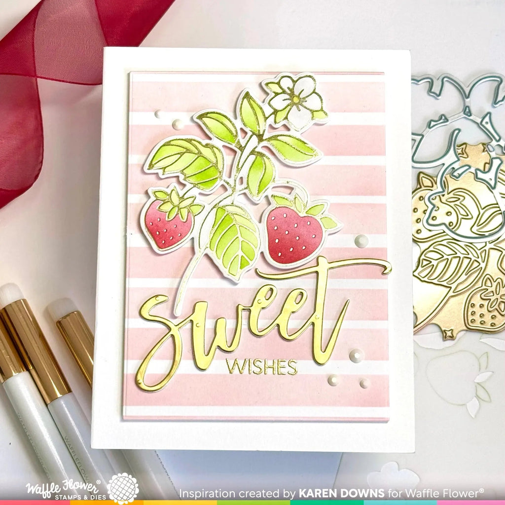 Waffle Flower Sweet Strawberry Hot Foil Plate 421496 sweet wishes