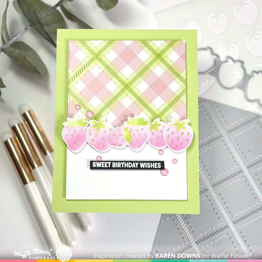 Waffle Flower Sweet Plaid Texture Die 421499 birthday wishes