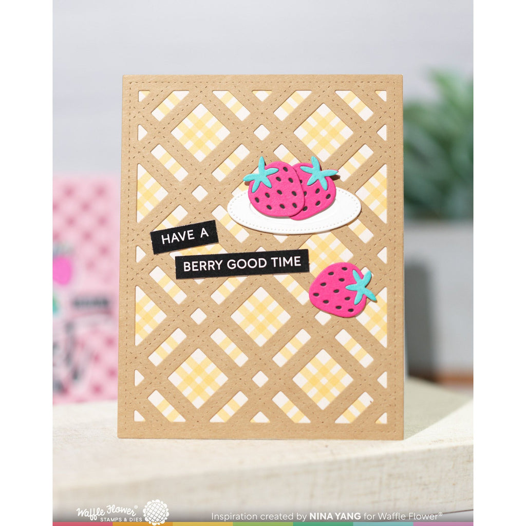 Waffle Flower Berry Sweet Gingham 6x6 inch Paper Pad wfp2403 berry good time