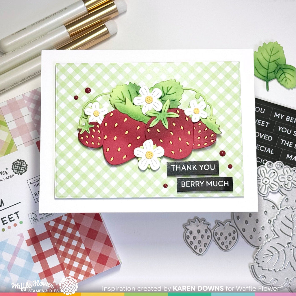 Waffle Flower Berry Sweet Gingham 6x6 inch Paper Pad wfp2403 thank you