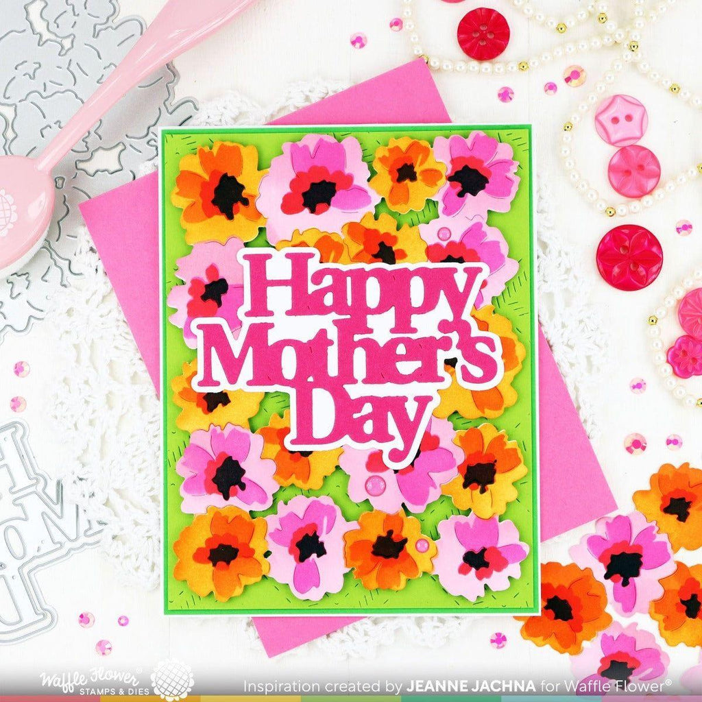 Waffle Flower Painted Flowers Background Dies 421614 happy mother's day