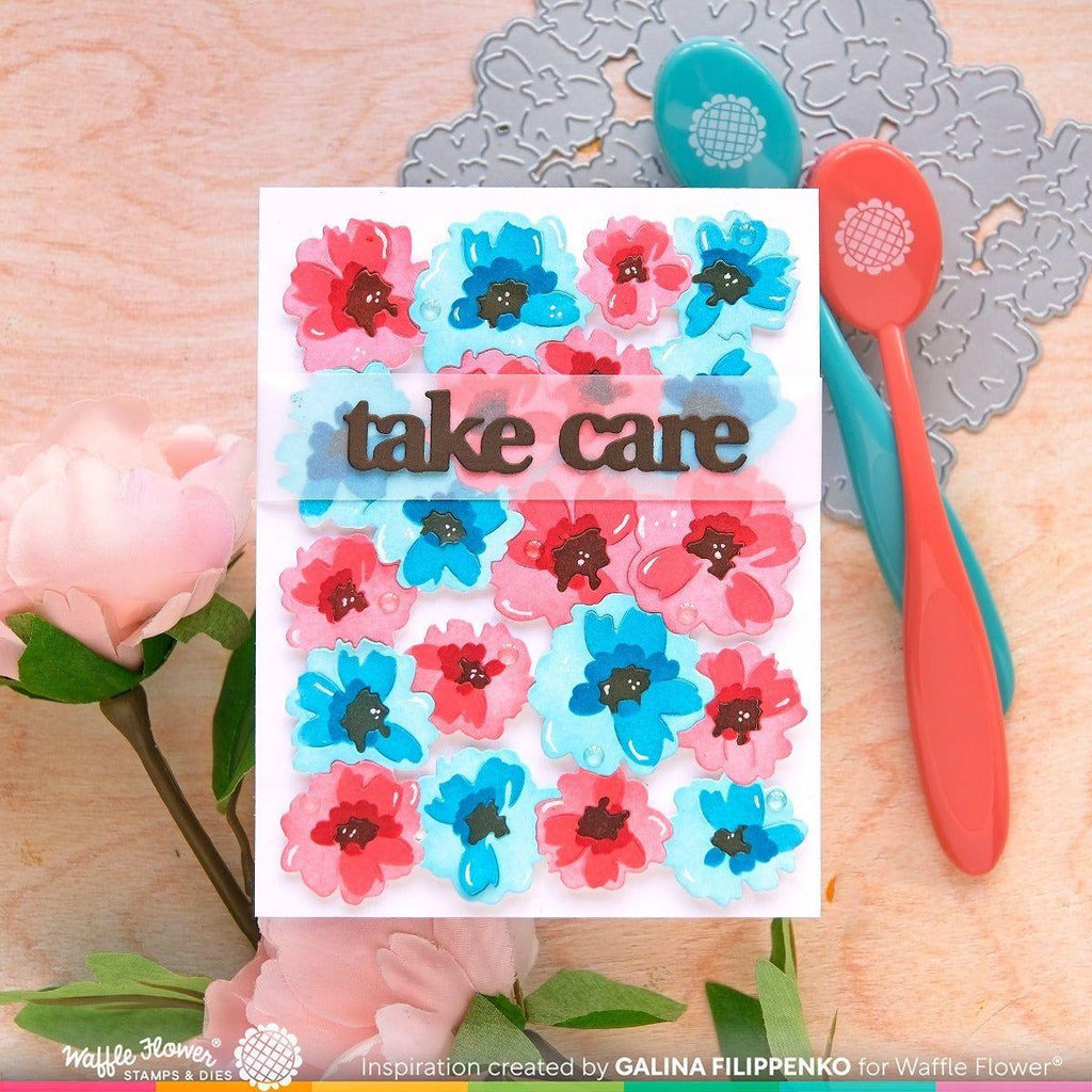 Waffle Flower Painted Flowers Background Dies 421614 take care