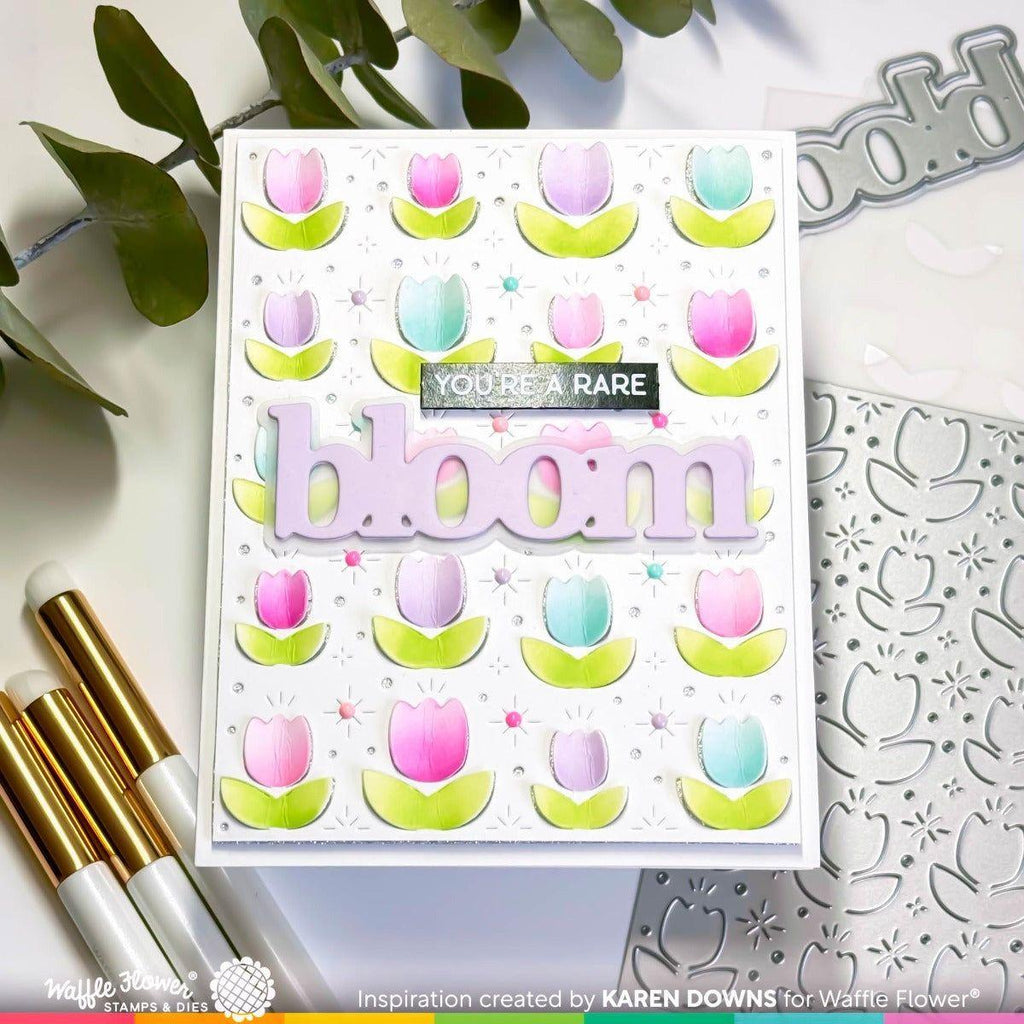 Waffle Flower Pop-up Tulips Cover Panel Die 421688 tulips